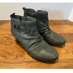 Earth Women’s Calgary Halifax Leather Ankle Boots – Gray, Sz 10M Everyday Style
